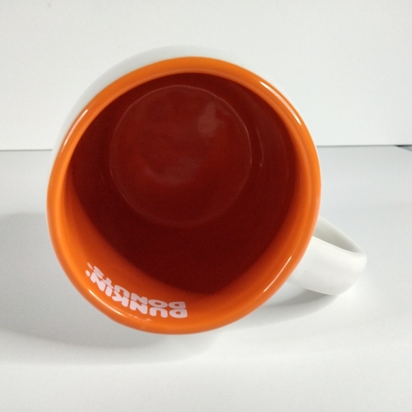 2012 Dunkin Donuts Coffee Mug 14 Oz. Orange and White with Engraved Logo - Picture 7 of 10